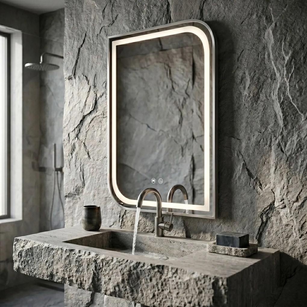 Огледало LED ZONE 70x50 BRUSH NICKEL