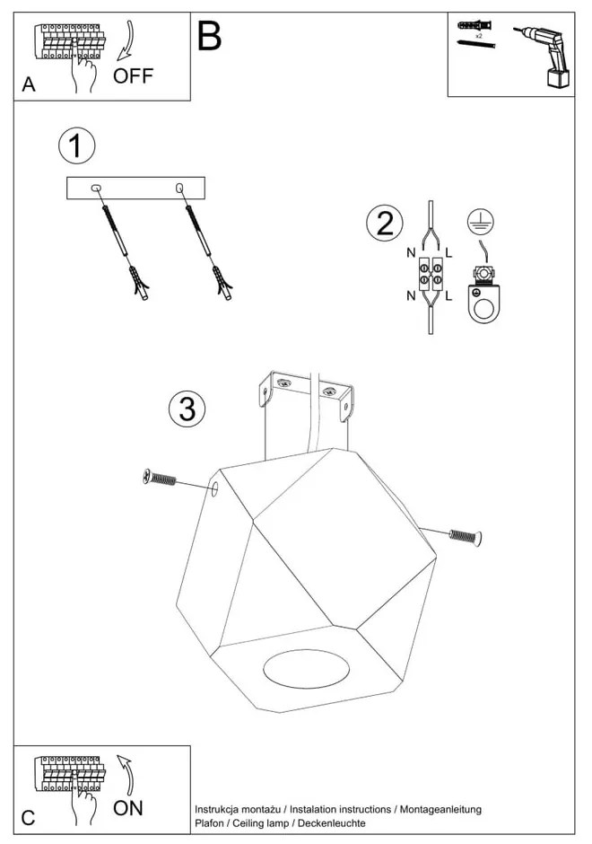 Прожектор в естествен цвят 12x12 cm Vige – Sollux