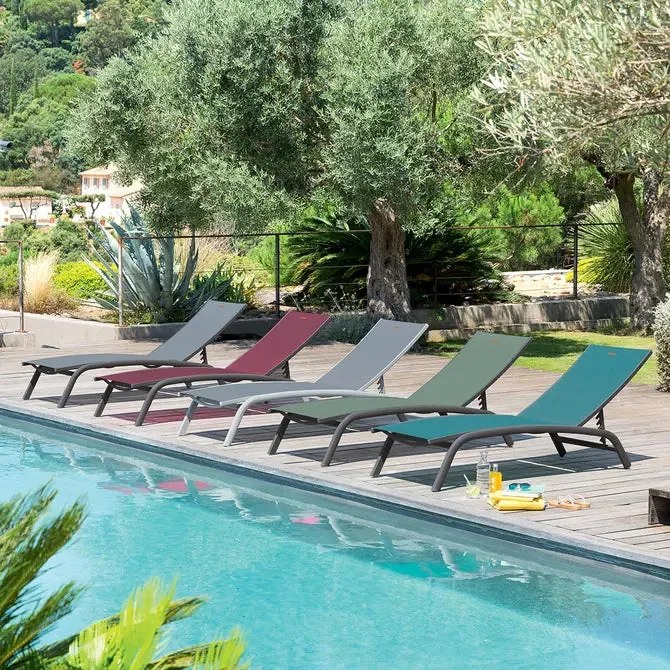 Алуминиев шезлонг Hesperide Bonao - Антрацит/Графит