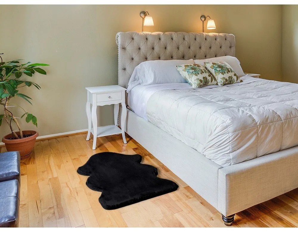 Черен килим Fox Liso, 60 x 90 cm - Universal