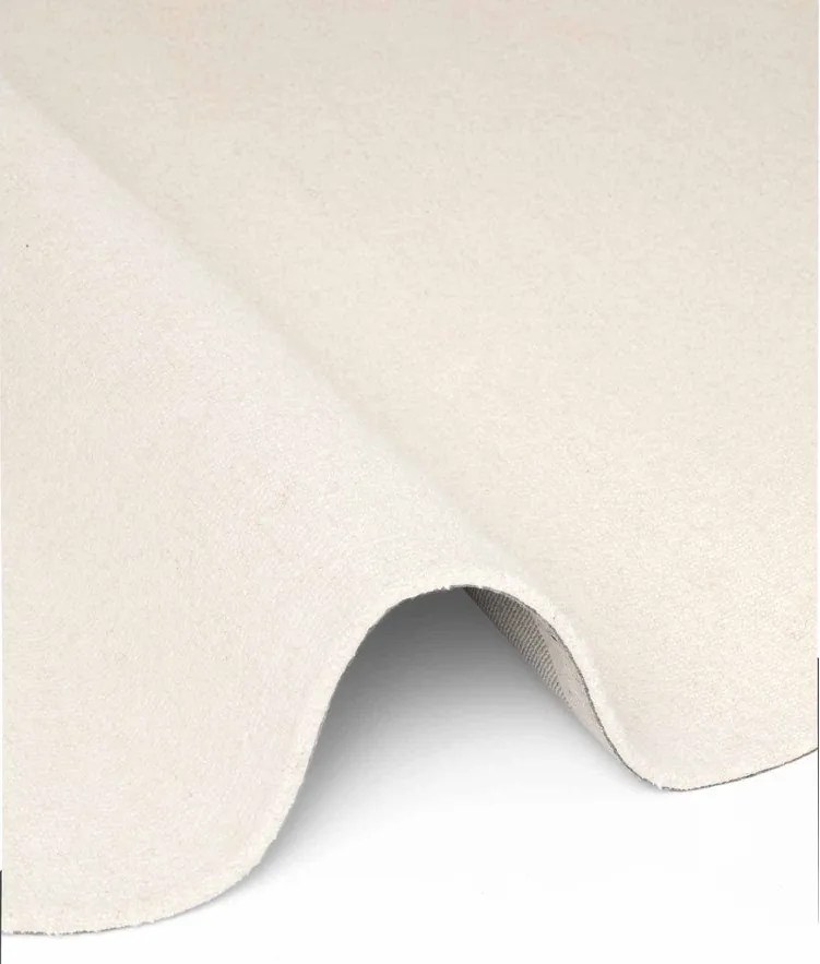 Кремав ръчно изработен вълнен кръгъл килим ø 160 cm Puristic Knots – Elle Decoration