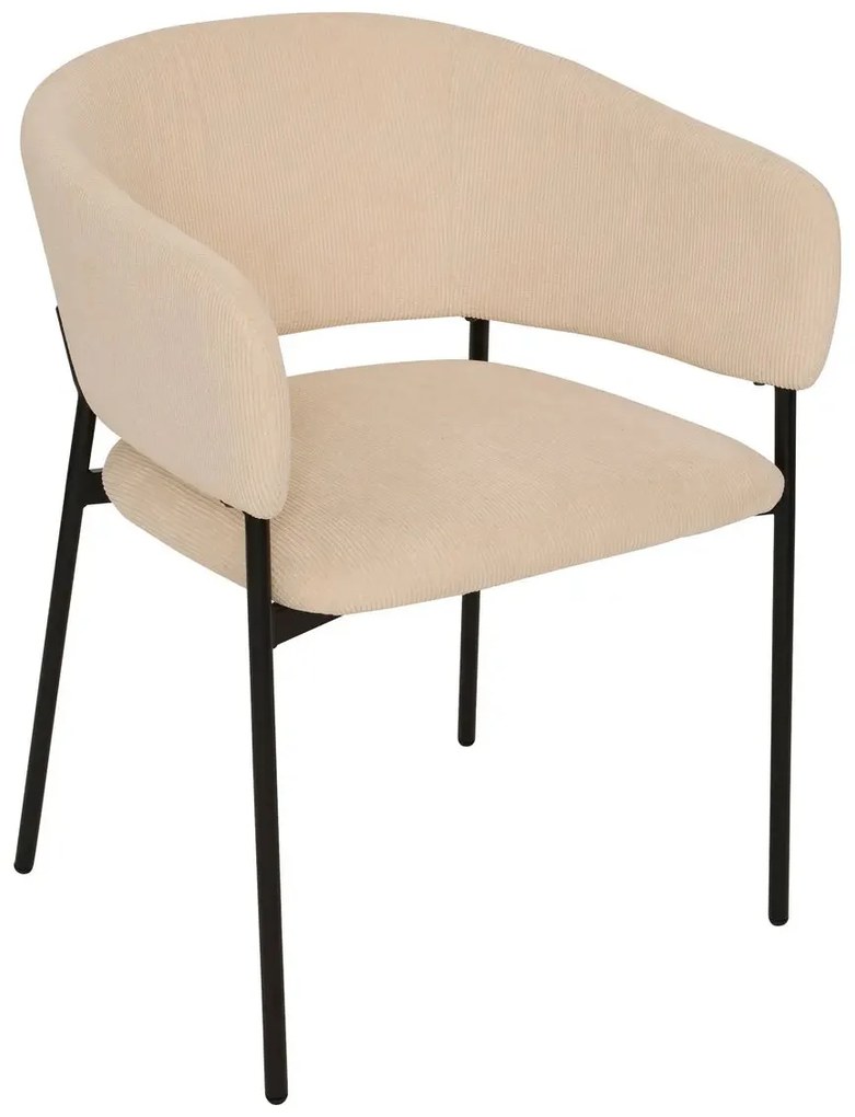 Трапезен стол с подлакътници atmosphera Solea, Корд - Слонова кост