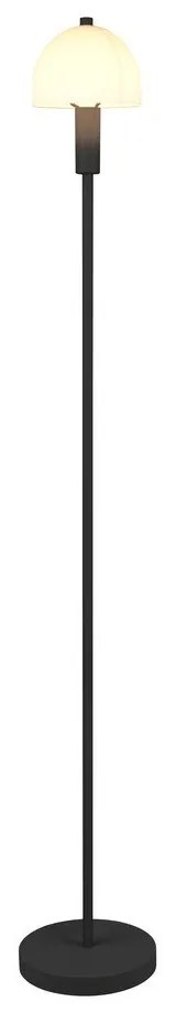 Черна подова лампа със стъклен абажур (височина 120 cm) Glenn – Trio