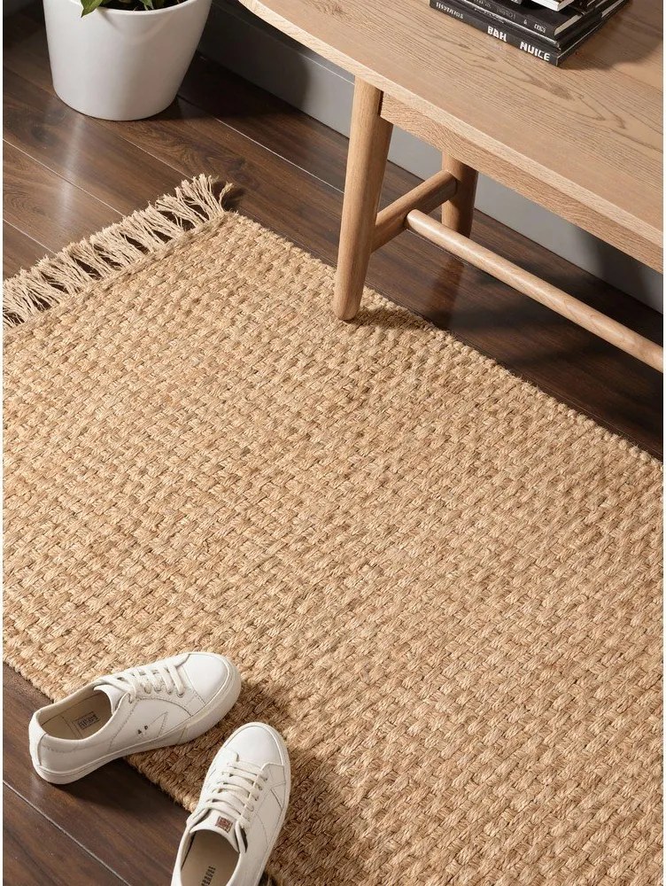 Двустранна/ръчно изработена ютена пътека в естествен цвят 80x300 cm Fjord – Hanse Home
