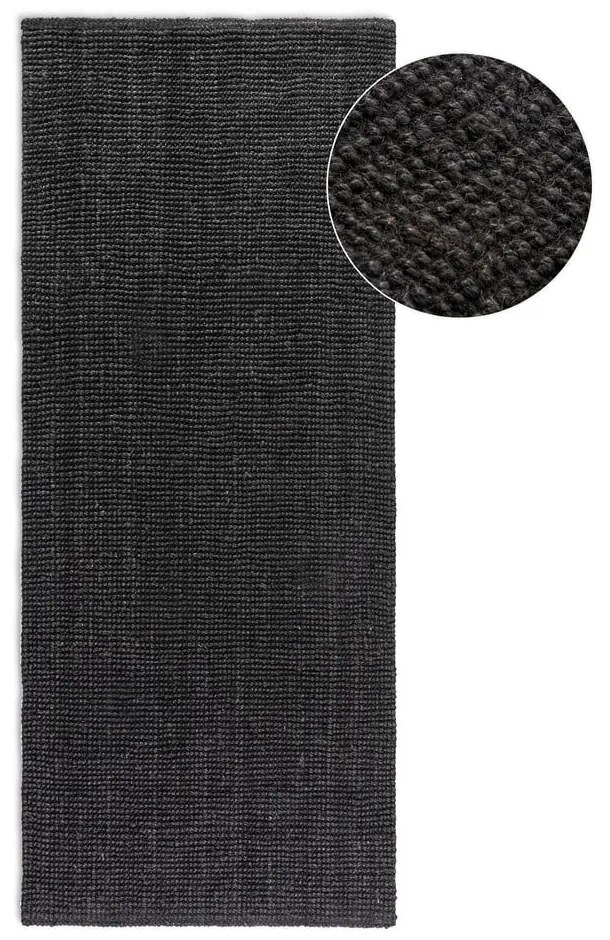 Черна пътека от юта 80x200 cm Bouclé - Hanse Home
