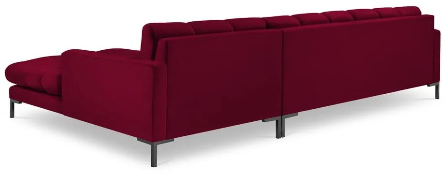 Ъглов диван от червено кадифе , десен ъгъл Bali - Cosmopolitan Design