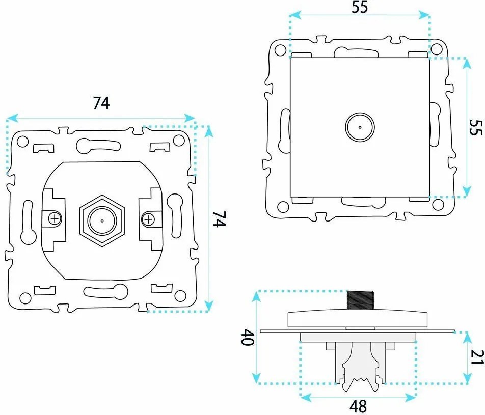 Антенна Розетка с Рамка OSTE JNH012-G WHITE