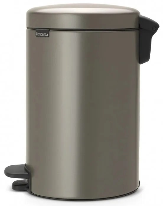 Кош за боклук с педал Brabantia NewIcon 649027, 12 л, Плавно затваряне, Противоплъзгаща основа, Сив