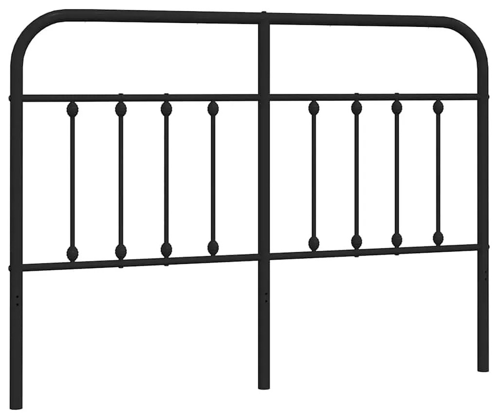 352612 vidaXL Метална резервна табла за легло, черна, 150 см