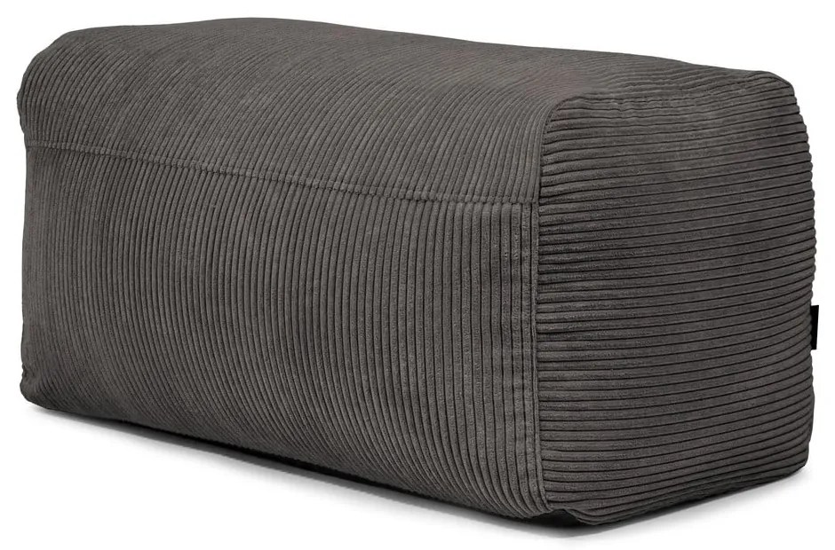 Тъмносив пуф от рипсено кадифе Plus 100 Lounge – SLOWDOWN