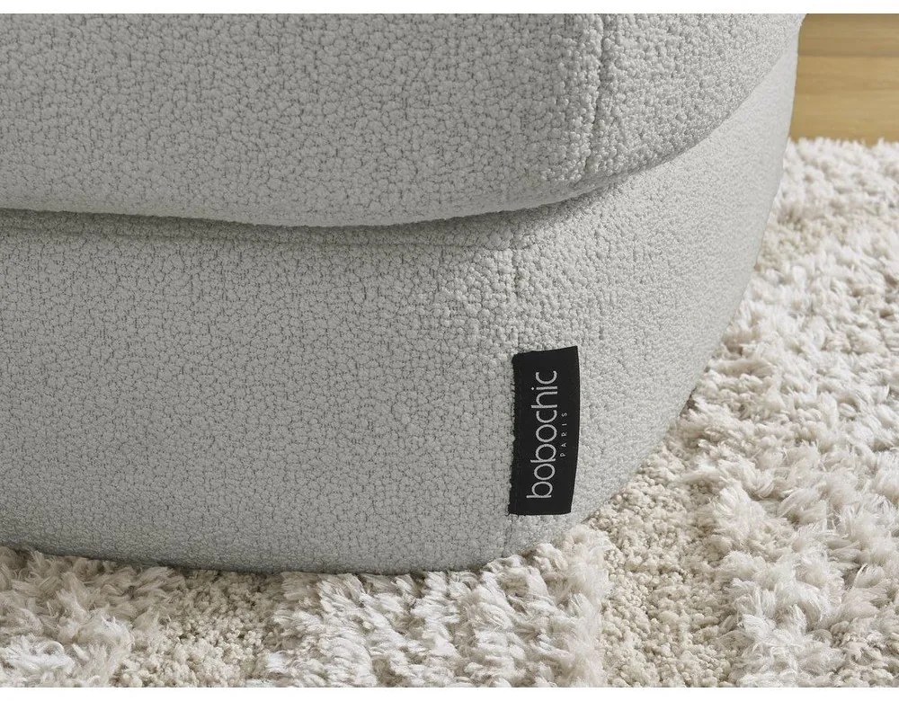 Светлосива табуретка от букле Leonore – Bobochic Paris