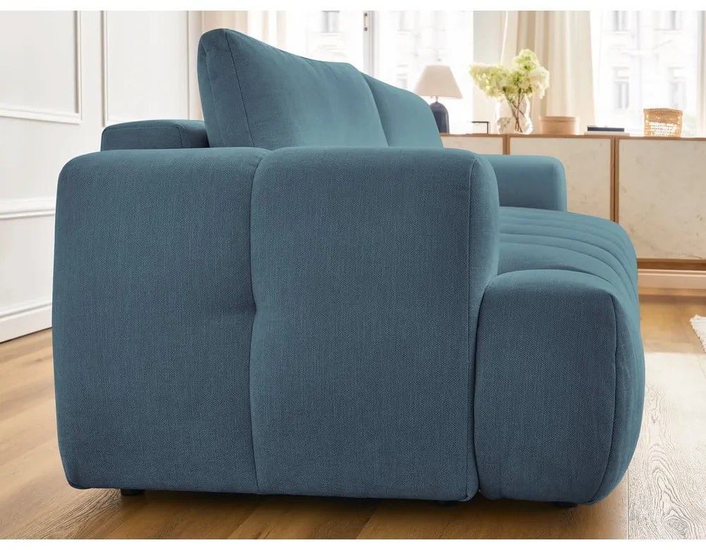 Син сгъваем/с място за съхранение диван 251 cm Fuji – Bobochic Paris