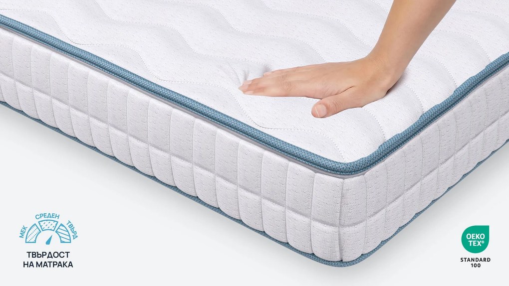 Матрак Sleepy, iZone 721 см - РАЗОПАКОВАН, 144x190x21, Среден към твърд, Eластична пяна