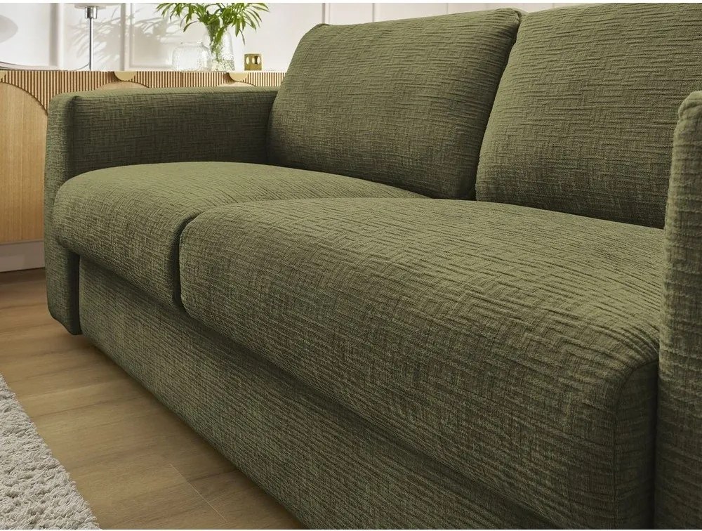 Зелен шенилов диван за ежедневно спане/сгъваем 220 cm Hugo – Bobochic Paris