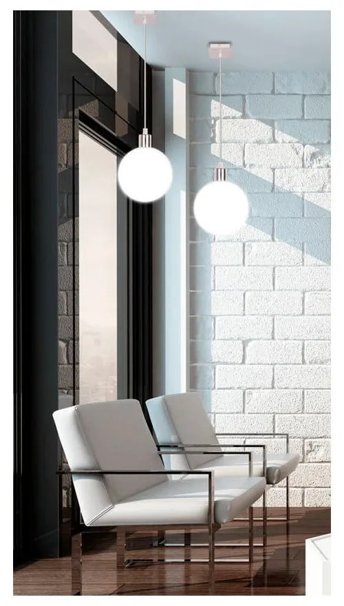 Висяща лампа в сребристо със стъклен абажур ø 15 cm Oden - Candellux Lighting