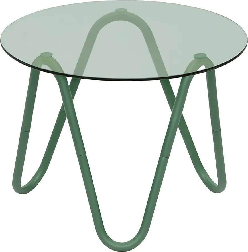 Кръгла странична масичка със стъклен плот ø 50 cm Ventana Round – Leitmotiv