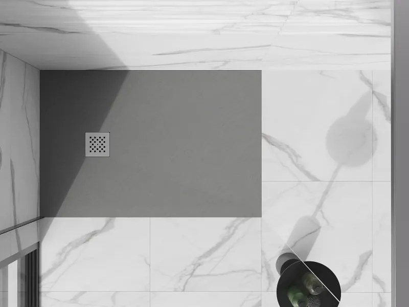 Mexen Stone+ ректикулиран композитен душ кабина 120 x 100 см, сив-бетон - 44611012