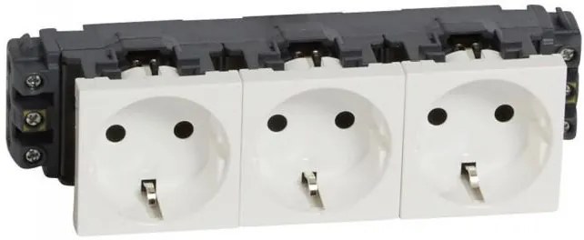 Legrand Контакт ШУКО ТРОЕН DLP 6 мод. цвят бял Mosaic  - 077603