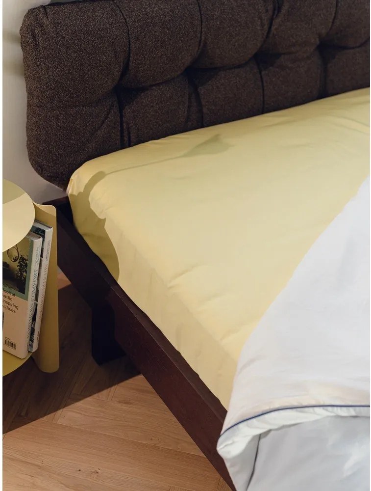 Жълт еластичен памучен чаршаф 180x200 cm Oba – noo.ma