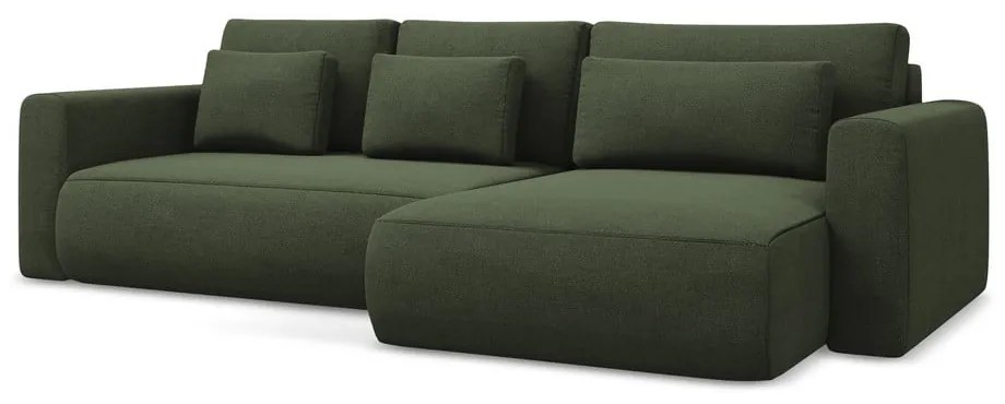 Разтегателен ъглов диван с място за съхранение в цвят каки (десен ъгъл) Kapua – Makamii