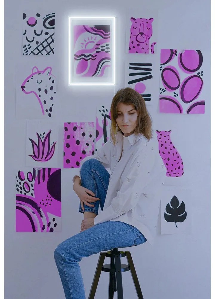 Бяла стенна лампа , 30 x 40 cm Rectangle - Candy Shock