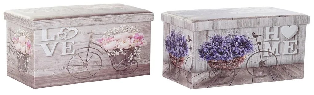 Многофункционална Кутия DKD Home Decor Сгъваем Колело PU (71,5 x 35 x 36 cm) (2 броя)