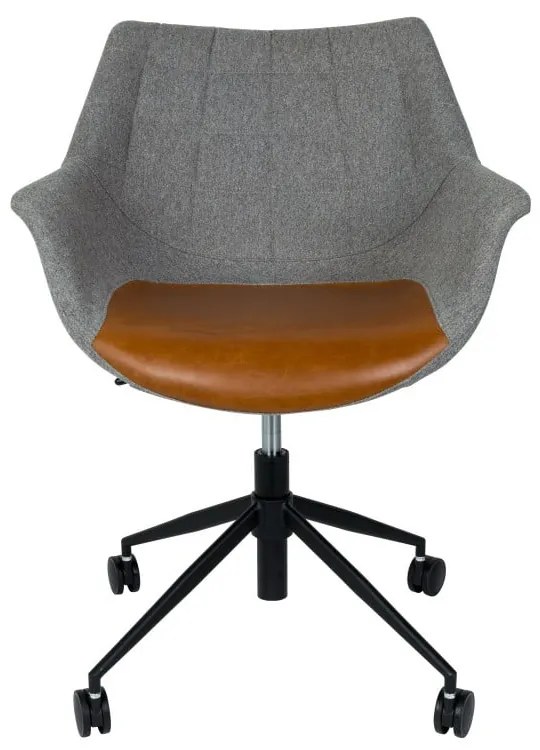 Сив офис стол с кафяви детайли Doulton - Zuiver