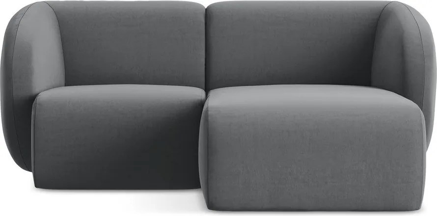 Сив кадифен ъглов диван (десен ъгъл) Lani – Makamii