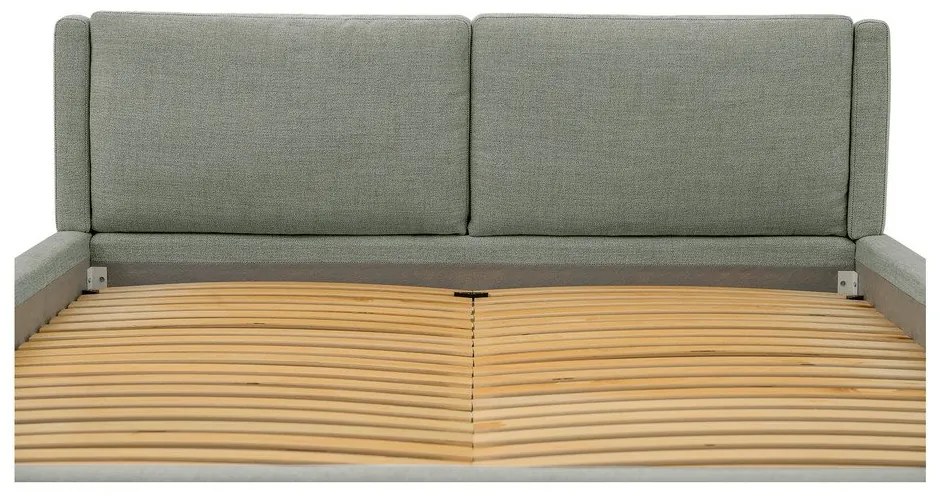 Сиво тапицирано двойно легло с включена подматрачна рамка 160x200 cm Dreamer – Scandic