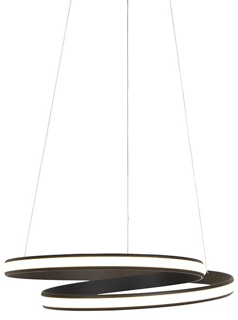 Дизайнерски висящ аплик черен 55 см с LED - Rowan