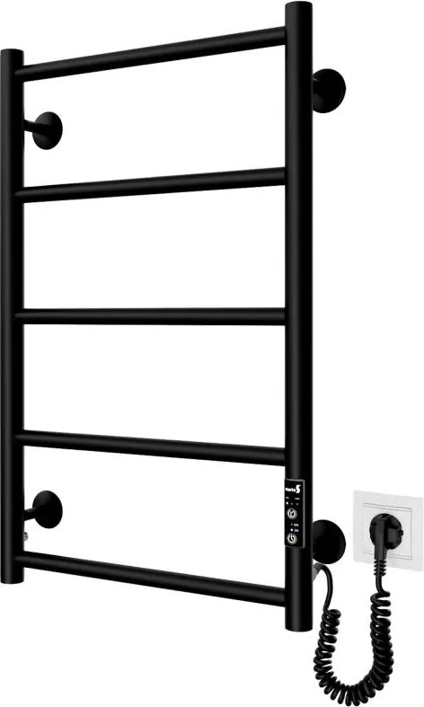 Лестничен радиатор за баня CLASSIC 65W/230V 65x43 cm неръждаема стомана/черен, десен