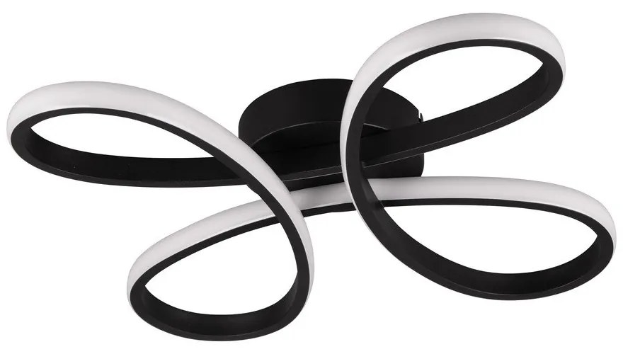 Черна LED светлина за таван 40x40 cm Fly - Trio