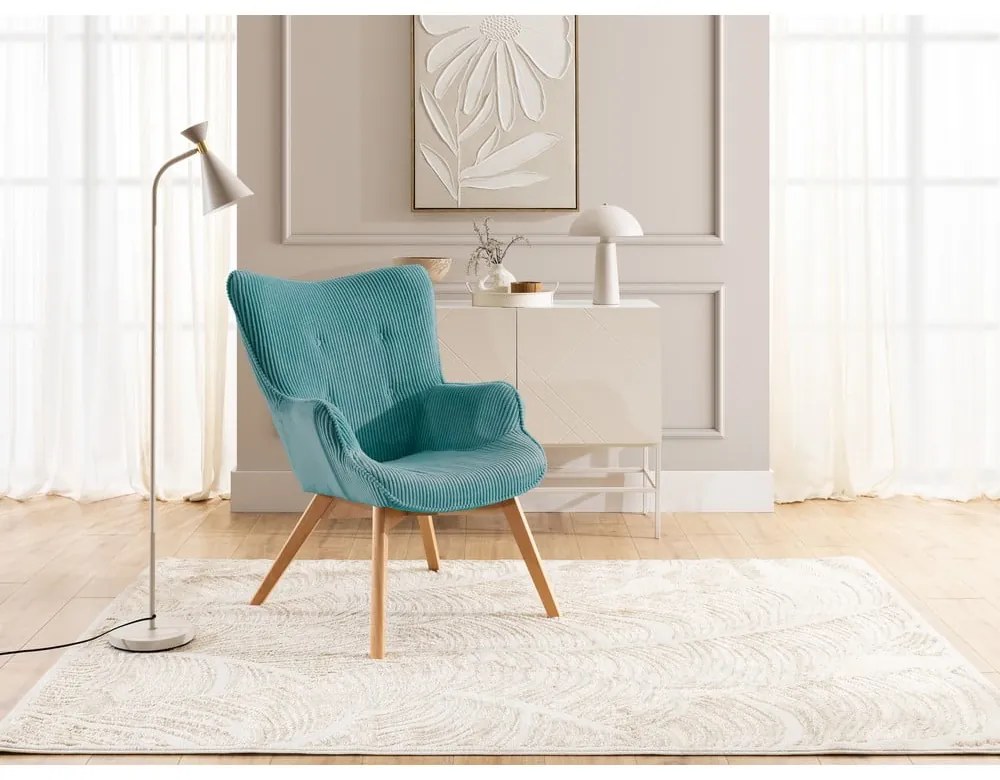 Тюркоазено кресло от рипсено кадифе Niko – Ropez