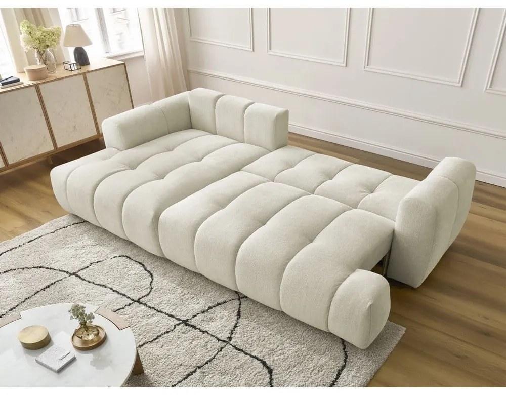 Бежов сгъваем/с място за съхранение ъглов диван (ляв ъгъл) Fuji – Bobochic Paris