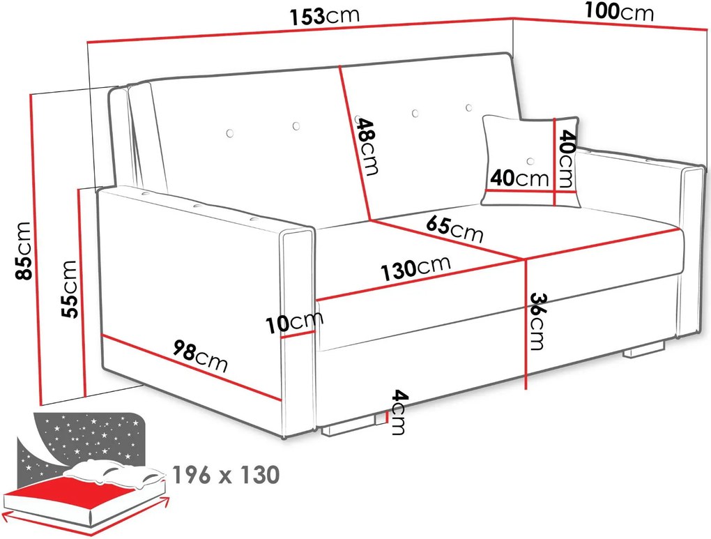 Диван Viva Sonic III триместен-Мента