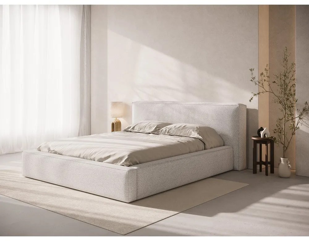 Светлосива тапицирана табла за легло 189x100 cm Olivia – Micadoni