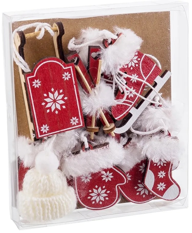 Дървени Коледни украси в комплект 10 бр. – Casa Selección