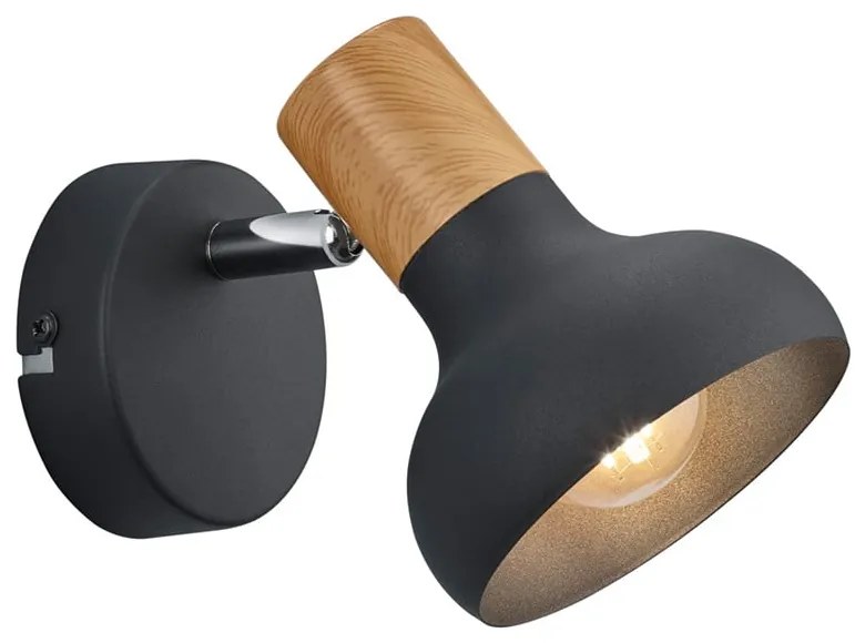 Матовочерна стенна лампа ø 10 cm Latika - Reality