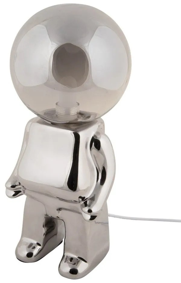 LED затъмняваща се настолна лампа в сребристо със стъклен абажур (височина 27 cm) Ross – Leitmotiv