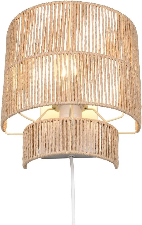 Стенна лампа с USB в естествен цвят Satna – Reality