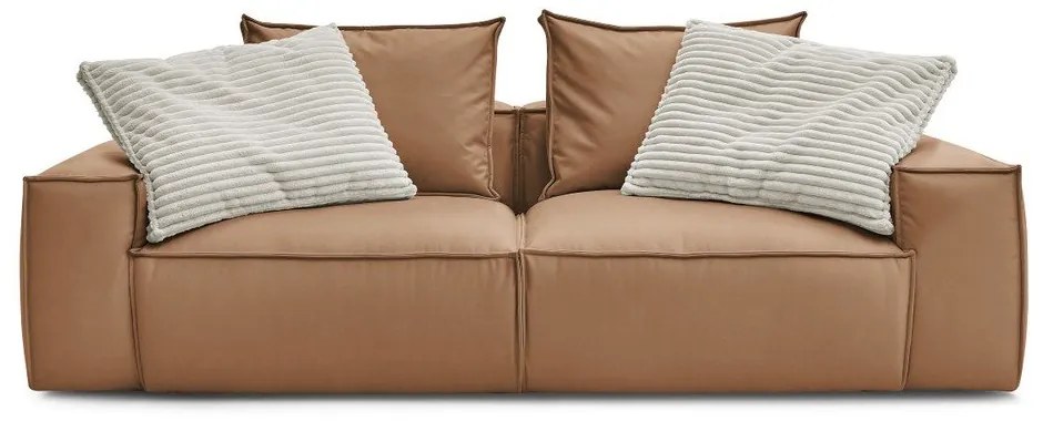 Кафяв диван от изкуствена кожа 260 cm Boheme – Bobochic Paris
