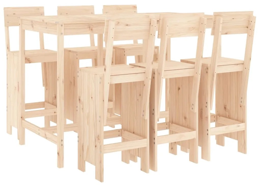 3157811 vidaXL Градински бар комплект от 7 части, масивна борова дървесина