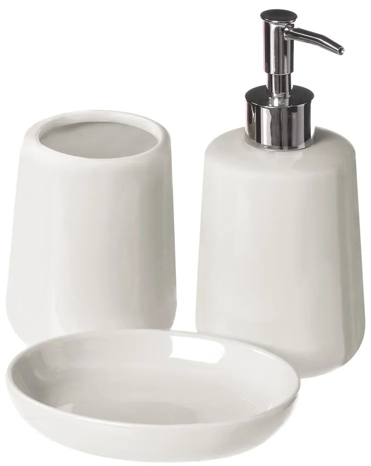 Бял каменен комплект аксесоари за баня Moon – Premier Housewares