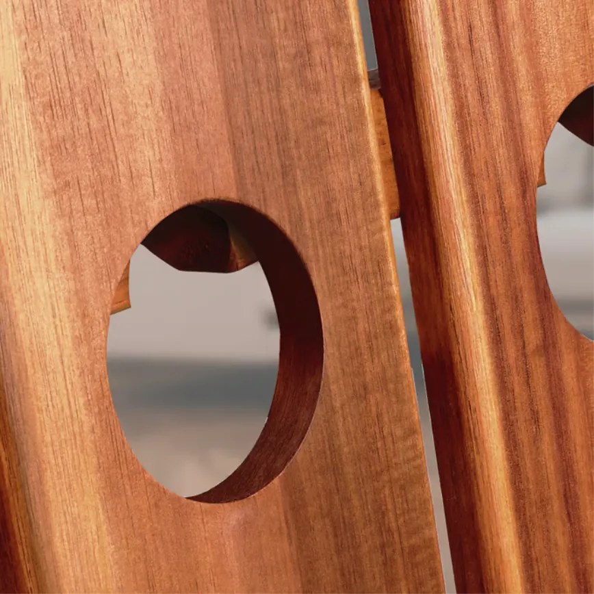 Сгъваема дървена стойка за вино от акациева дървесина за 36 бутилки