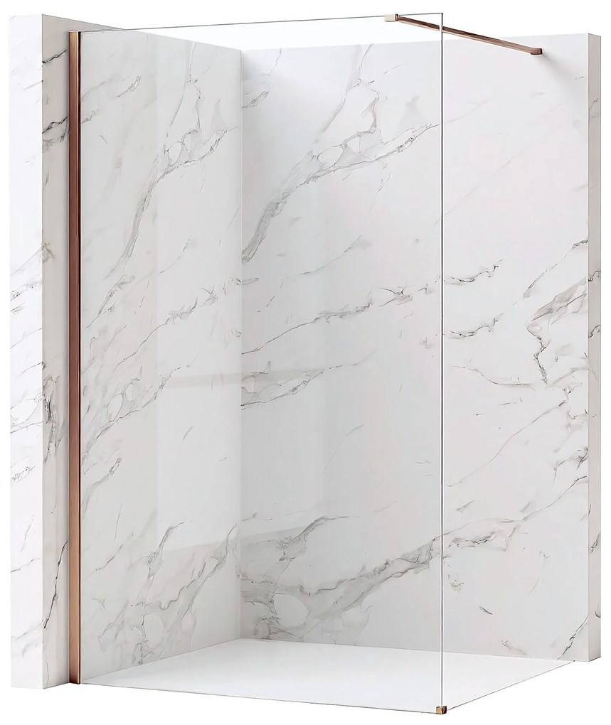 Параван за душ Rea Flexi Transparent / Brush Copper 70