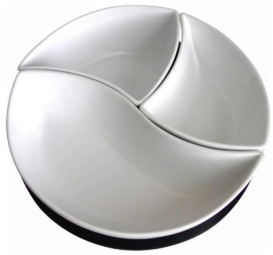 Комплект купи с поднос TORO, 3 части, керамика и дърво