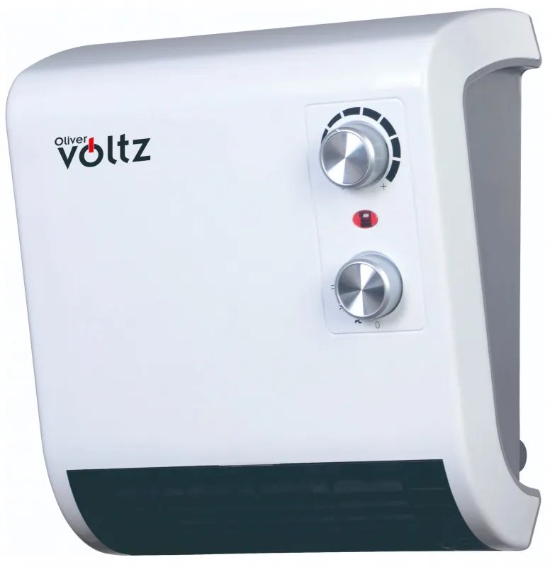 Вентилаторна печка за баня Oliver Voltz OV51970J, 2000W, 2 степени, IPх2, Термостат, Бял