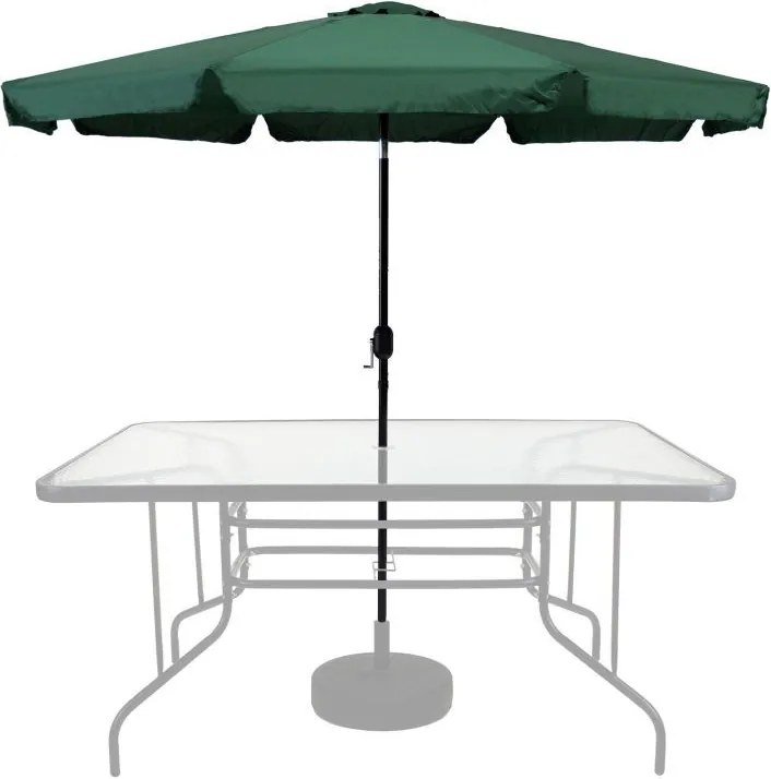 Голям градински чадър с наклон - 300 см Зелено