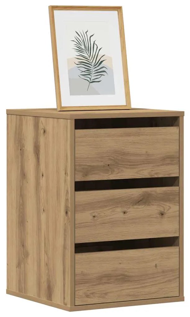 852842 vidaXL Ъглов скрин с чекмеджета дъб артизан 40x41x58см инженерно дърво