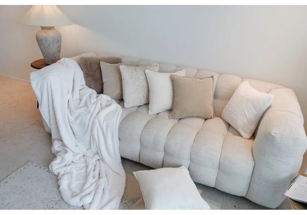 Бяло-бежово одеяло от изкуствена кожа 150x200 cm Ruby – Tiseco Home Studio